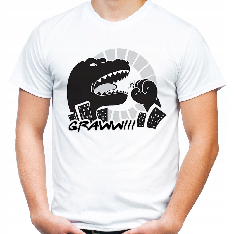 

Koszulka śmieszna z Godzilla potworem grawww XXL