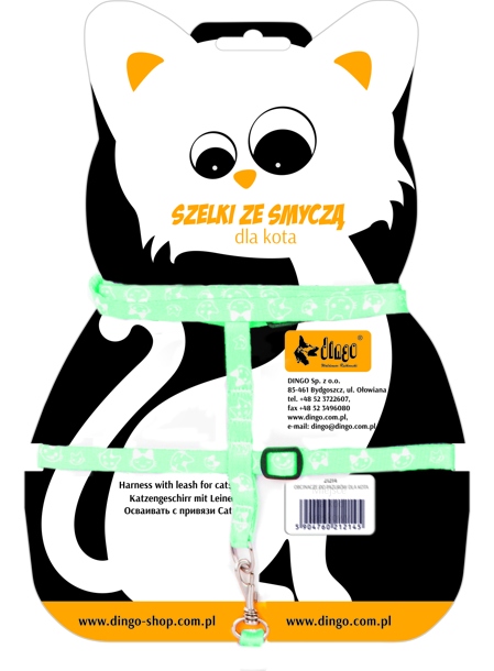 

Dingo Szelki+smycz Dla Kota Fun Cat Miętowe