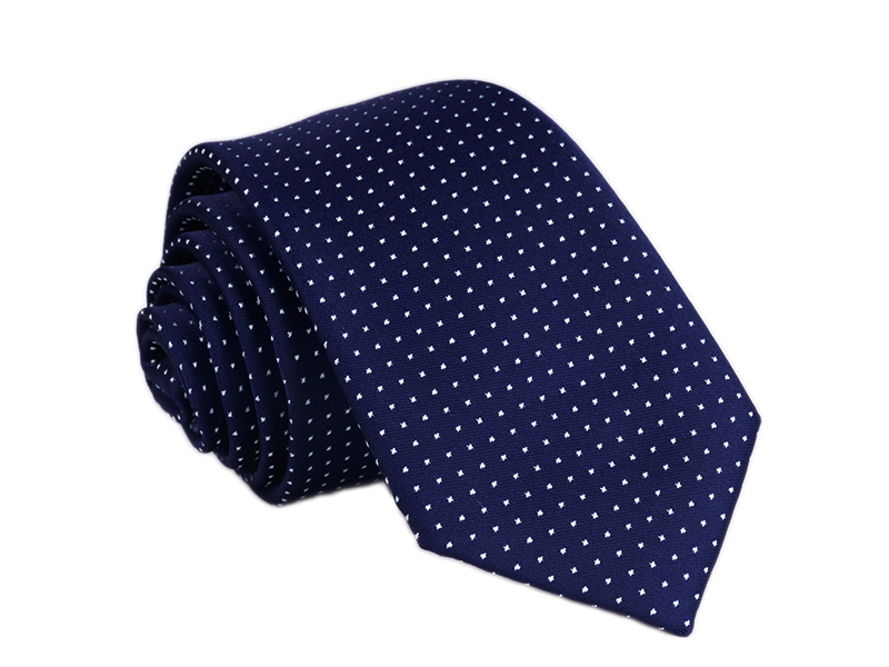 Жаккардовый галстук в горошек NAVY BLUE rc11