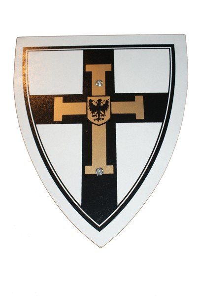 

Tarcza rycerska mała z rączką 25x30 krzyżacka W-wa