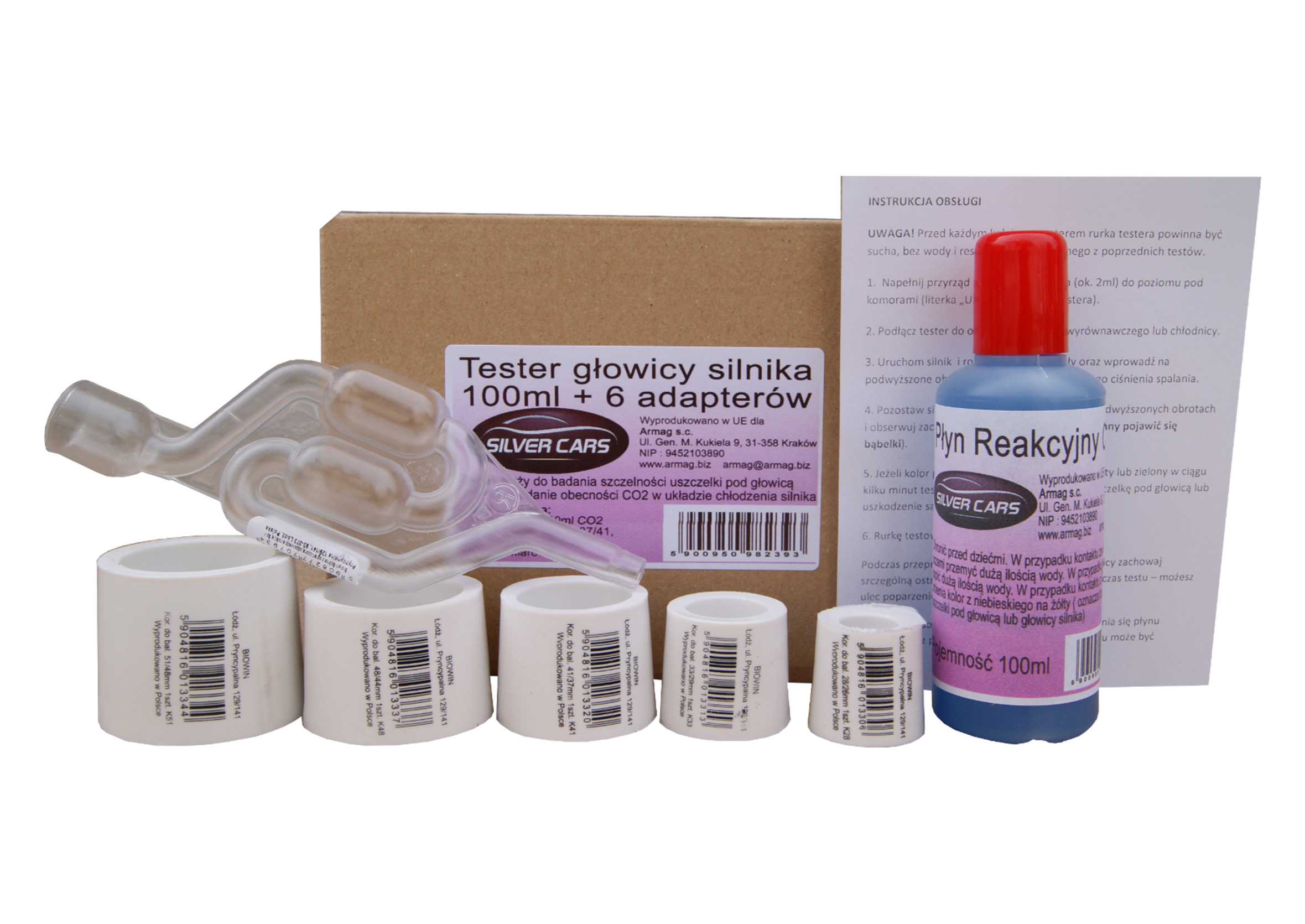 TESTER SZCZELNOŚCI USZCZELKI GŁOWICY CO2 50 TESTÓW Marka SilverCars