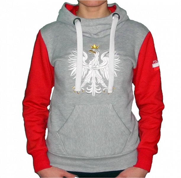 

Bluza Kangur Damska Kibica Polski Z Kapturem 152cm