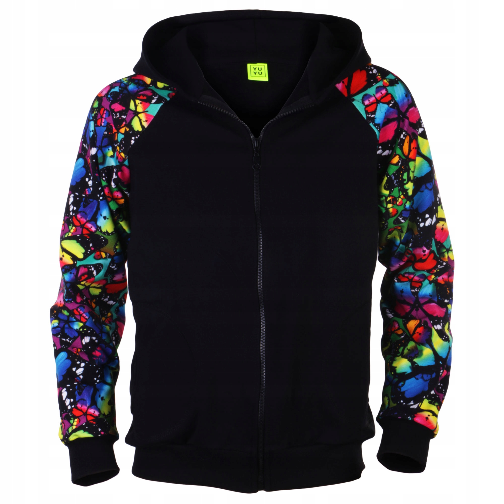 

Bluza Z Kapturem Czarna + Rękawy Motyle L