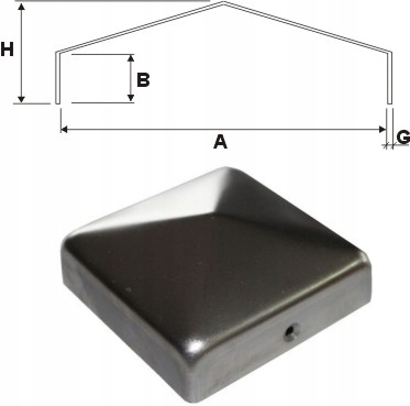 Daszek na profil 100x100 słupek ogrodzenie panel Marka Logist system