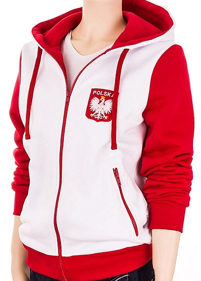 BLUZA DAMSKA Z KAPTUREM KIBICA POLSKI r. S - XXL Brand other
