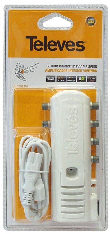 Wzmacniacz Antenowy TV do Anten DVB-T2 5 Wyjść Splitter Rozgałęźnik Televes Kod producenta Wzmacniacz DVB-T2 Televes 552320 5 Wyjść