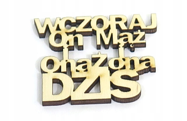 

Zawieszka Wczoraj On i Ona Dziś Mąż i Żona RV41