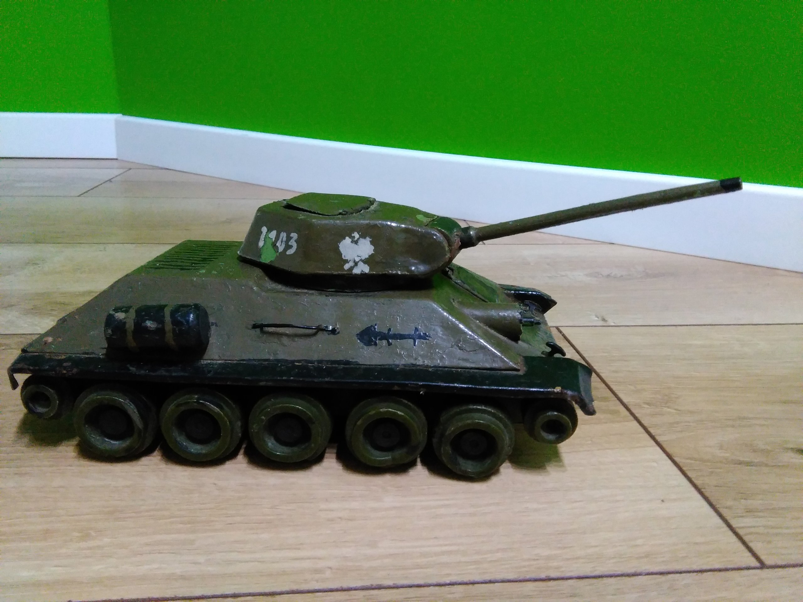 Polska Zabawka Prl Blaszany Czołg Rudy 102 Polska Zabawka Prl Blaszany Czołg Rudy 102