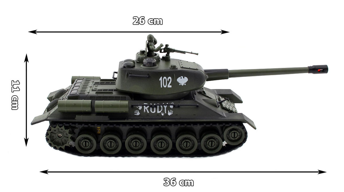 CZOŁG ZDALNIE STEROWANY T-34 RUDY 102 + AKUMULATOR ...