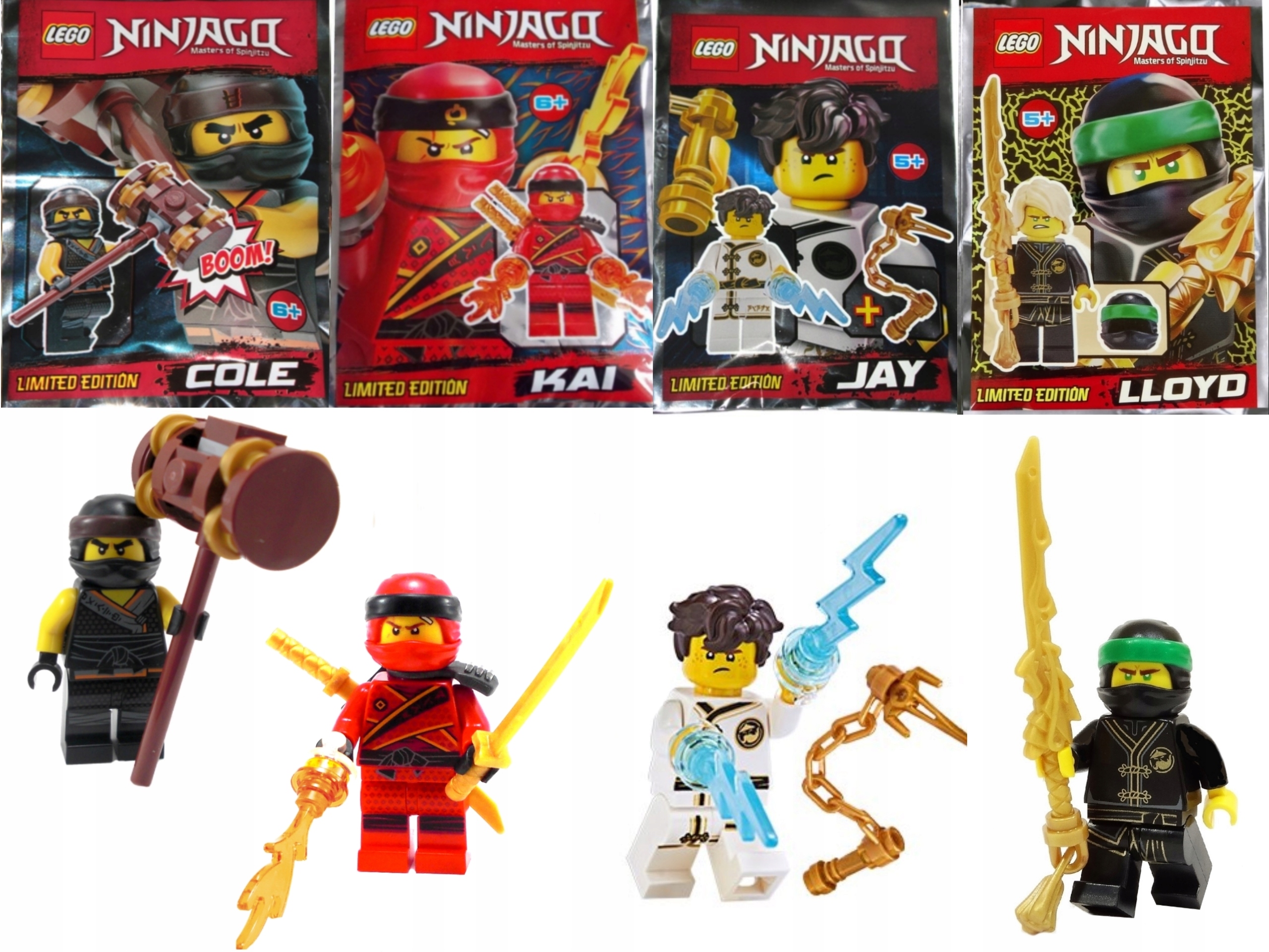 Jaką Postacią Z Lego Ninjago Jesteś LEGO Ninjago - 4 X Figurka - Cole Kai Jay Lloyd ! - 7347846488