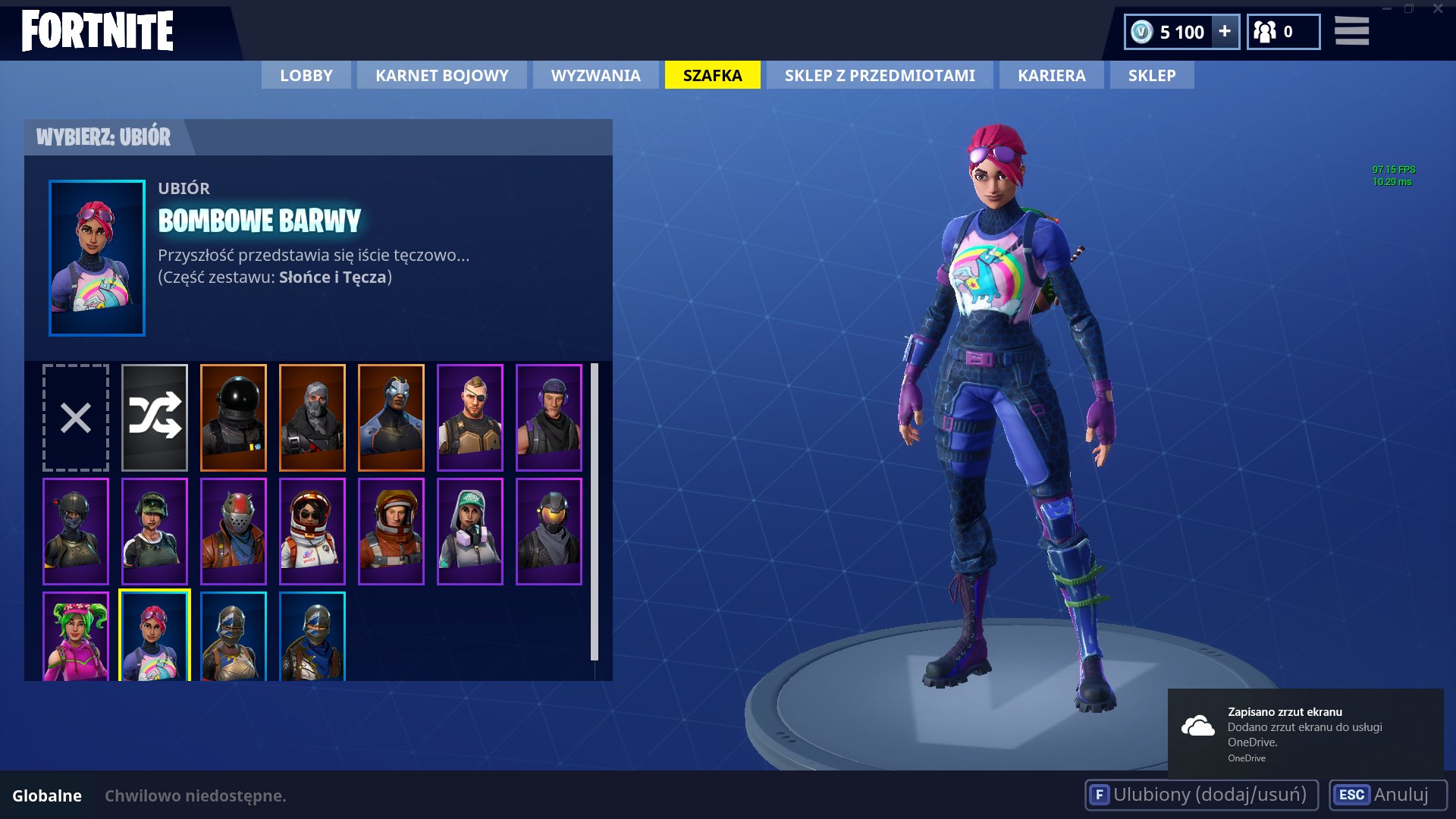 konto fortnite 5100vdolc skiny psc mozliwosc - bombowe barwy fortnite
