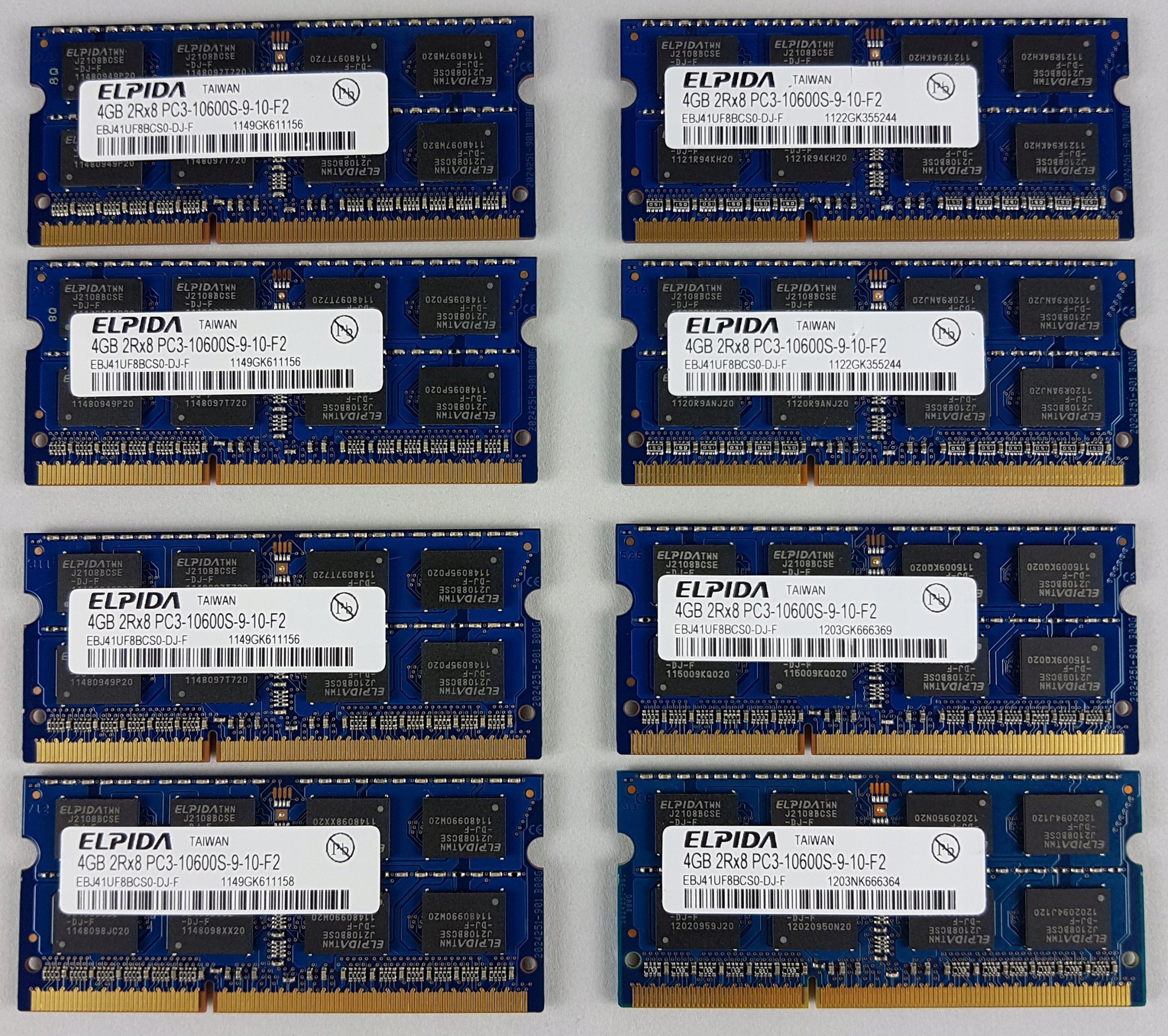 4GB DDR3 ELPIDA 2Rx8 PC3-10600S-9-10-F2 1333 1066 - 7381804531 ...