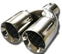 Наконечник накладка трубы выхлопа глушителя двойной 36-54mm спорт хром, хромом inox5, с разборки недорого