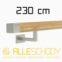 фото mini №1, Handrail wall-mounted wooden 40x40 230cm oak color