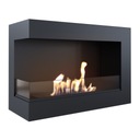 фото mini №2, Biofireplace angular black suspended delta left 700 glass effect glow