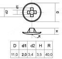 фото мини №2, Низкая заглушка maskujuaca до винты spax pz2 бит гнездо крестовина серый