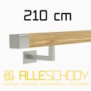 фото mini №1, Handrail wall-mounted wooden 40x40 210cm oak color
