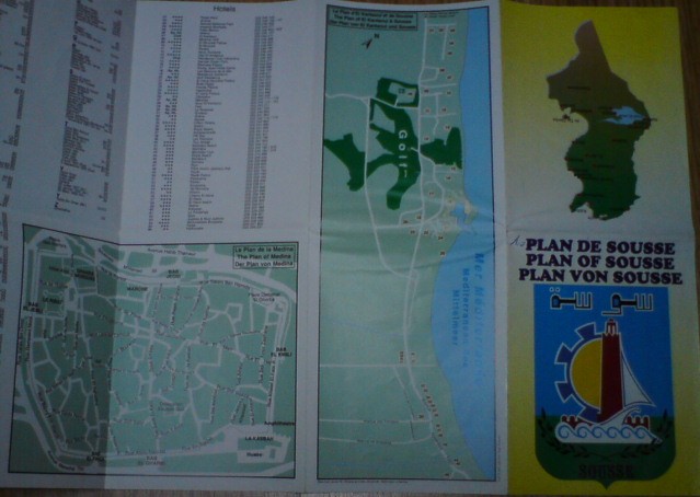 TUNEZJA - SUSA SOUSSE plan miasta mapa 1998 r.
