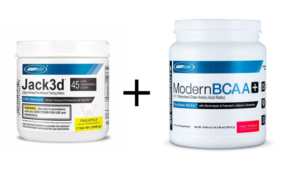 USP LABS JACK 3D 250g + USP LABS BCAA 535g USA HIT