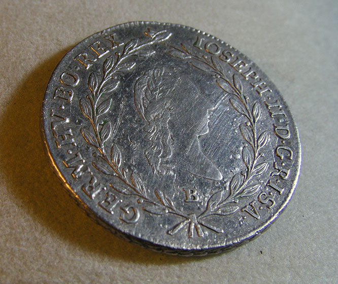 Austria 20 krajcarów 1787, srebro złom