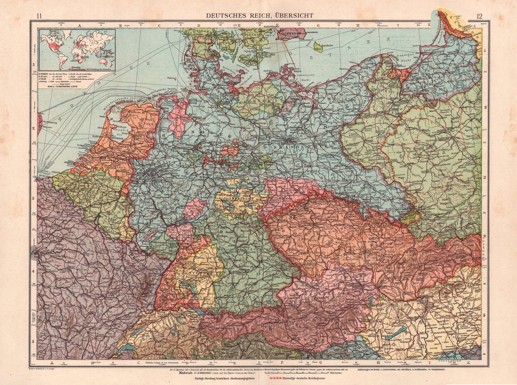 POLSKA NIEMCY DUŻA EFEKTOWNA MAPA 1930 r. ORYGINAŁ