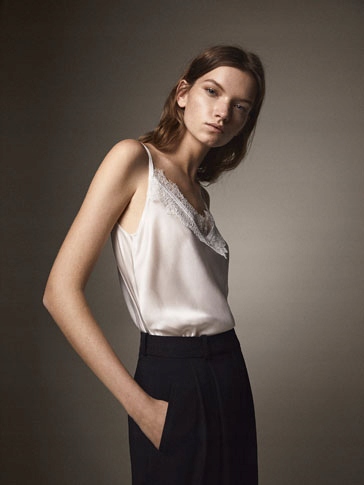 jedwabny top massimo dutti S