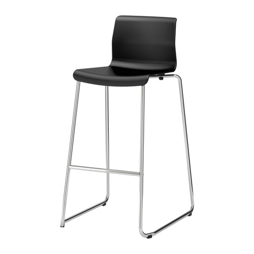 IKEA GLENN Stołek barowy 77cm CZARNY chrom FV