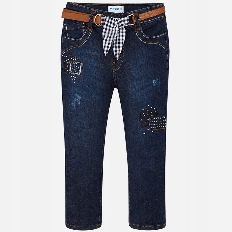 Spodnie jeans z paskiem Mayoral rozm. 116 Ciemne