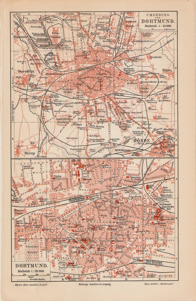PLAN MIASTA NIEMCY  DORTMUND 1902 ROK