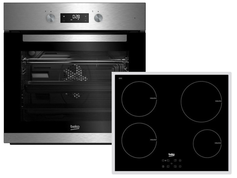 ZESTAW BEKO INOX PIEKARNIK 71L + PŁYTA INDUKCYJNA