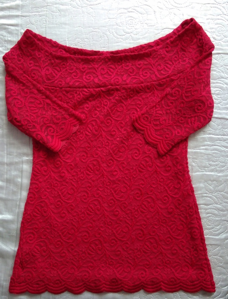 Czerwona koronkowa bluzka damska Orsay rozmiar M