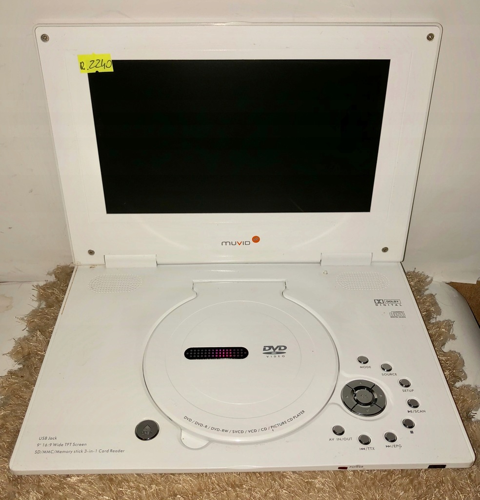 PRZENOŚNE DVD/DVBT MUVID DVD-P 412-3 9'' NR R.2240