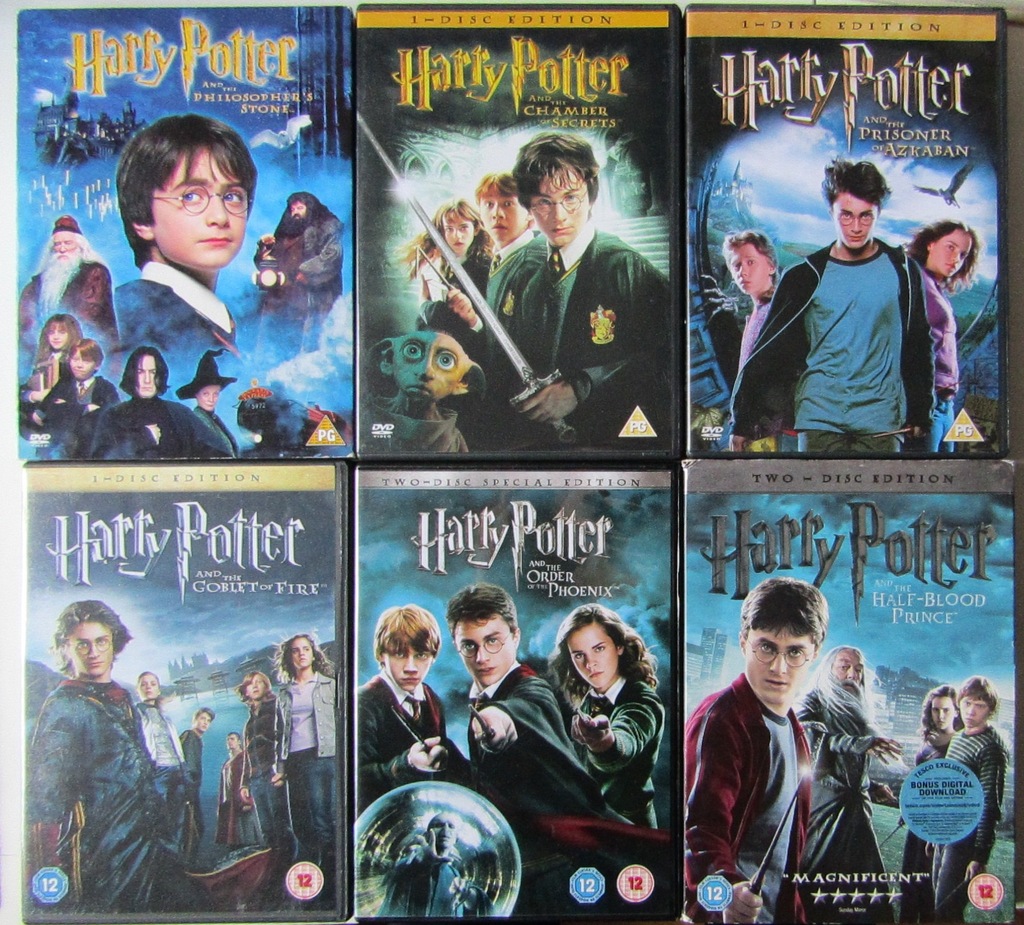 DVD ZESTAW HARRY POTTER 1-6 - PO ANGIELSKU