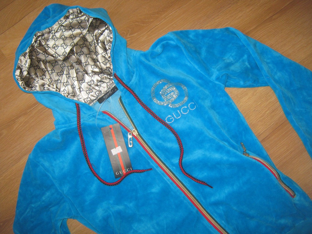 GUCCI ZJAWISKOWY WELUROWY DRES CYRKONIE S/M NOWY