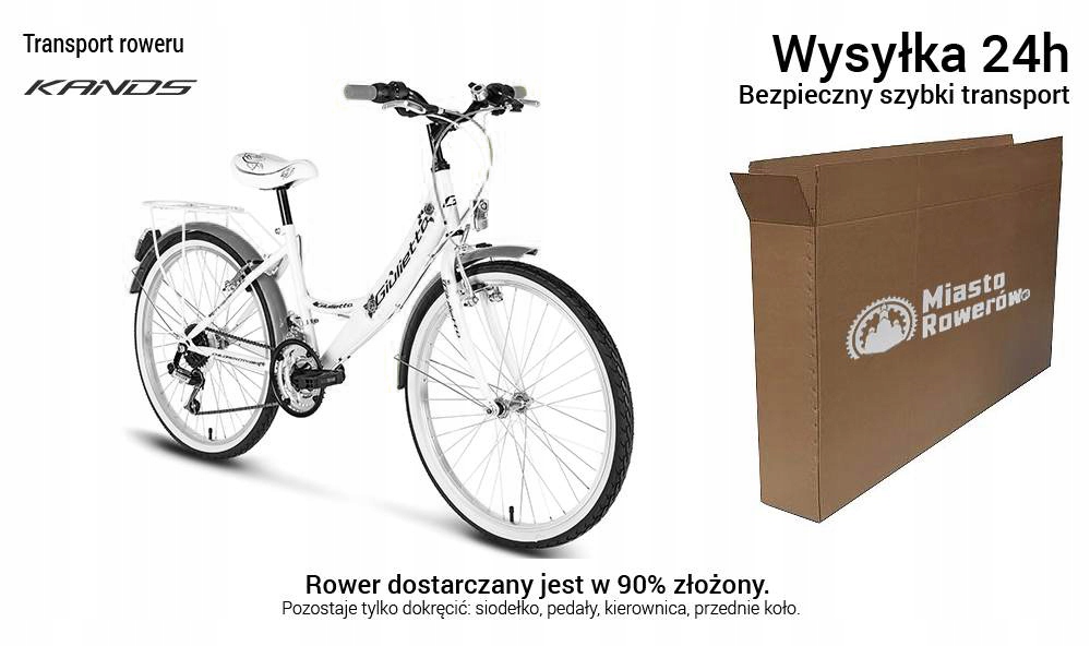 Rower 24 KANDS VITTORIA NEXUS 3biegi KOMUNIA +kosz 7638957390