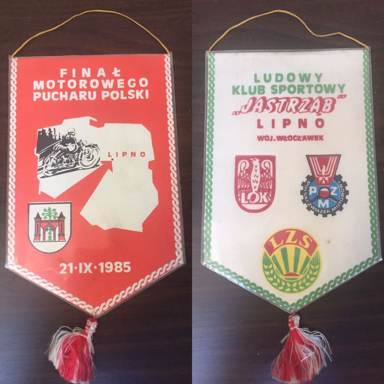 Lipno proporczyk LKS Jastrząb motocross 1985 Final