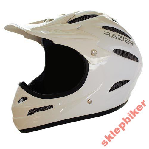 KASK RAZIER BIAŁY POŁYSK ROZM. S FULL FACE wygodny