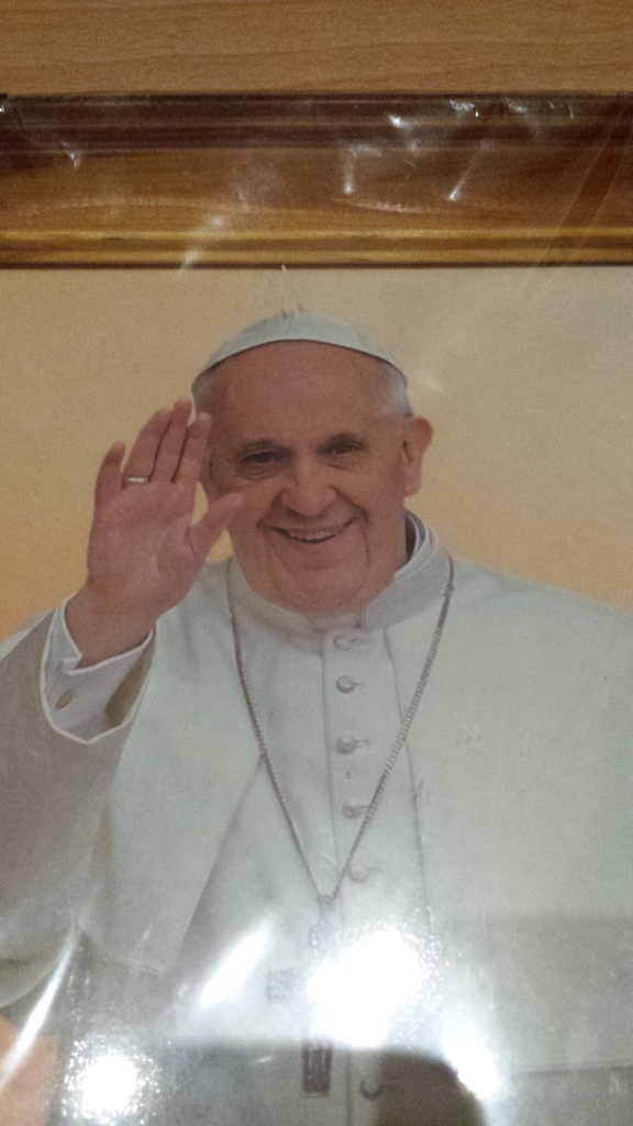 Obraz papież Franciszek Jan Paweł II ramka jasna