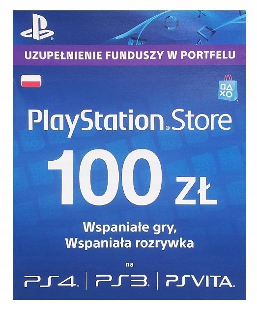 Karta PlayStation Network PSN 100zł dla PS3 i PS4