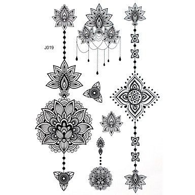 Tatuaż zmywalny indiański wzór 21x15 J019 CZARNY