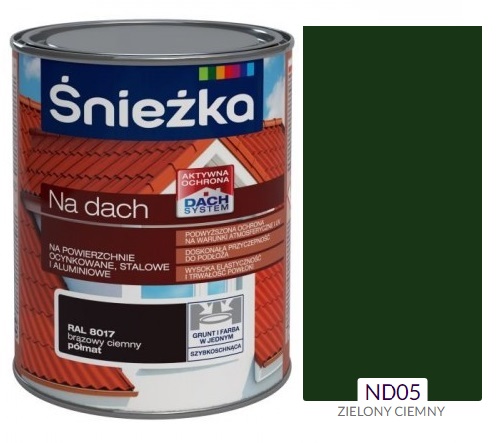 ŚNIEŻKA Na Dach Ocynk 10L ND05 ZIELONY CIEMNY