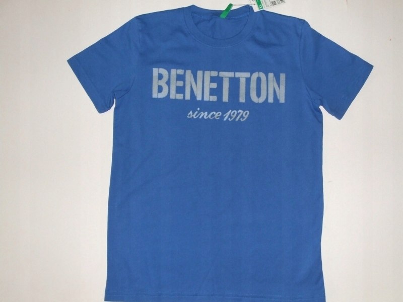 Benetton NOWY T-shirt kobaltowy niebieski 12l