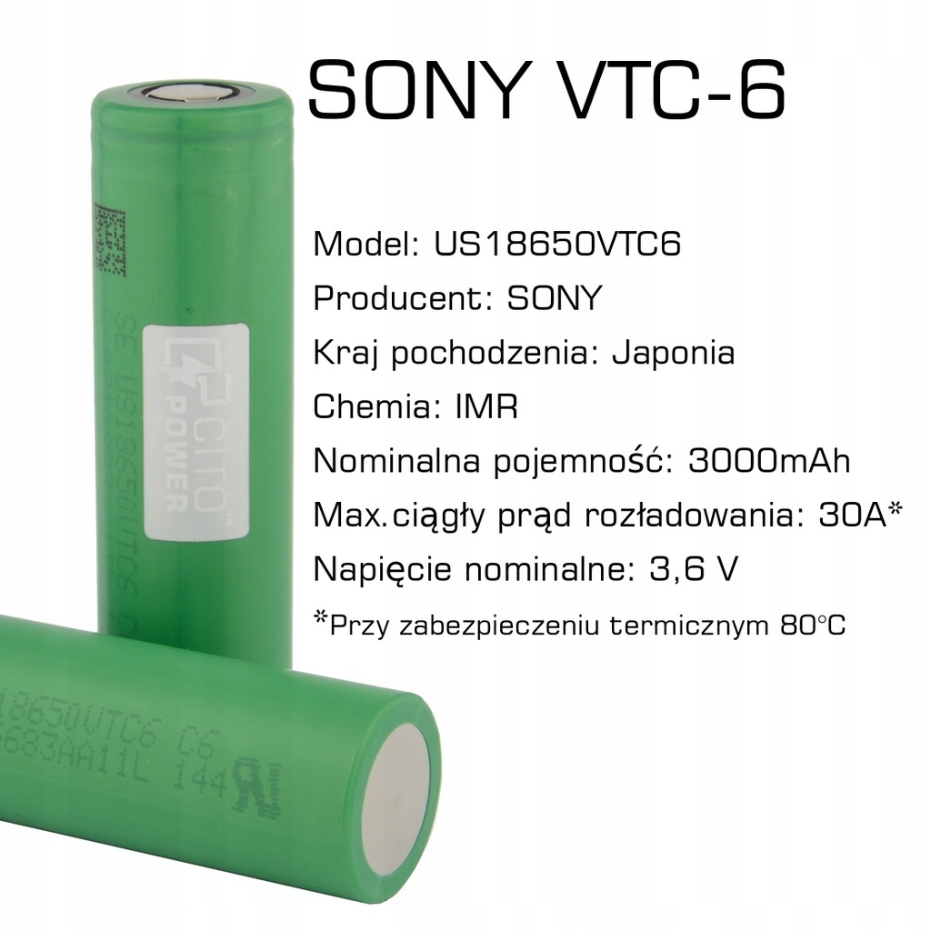 Sony VTC6 18650 li-ion VTC 6