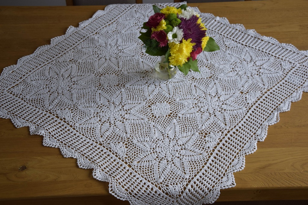 Obrusy Szydełkowe Kwadrat 100/100 Biały Bawełna