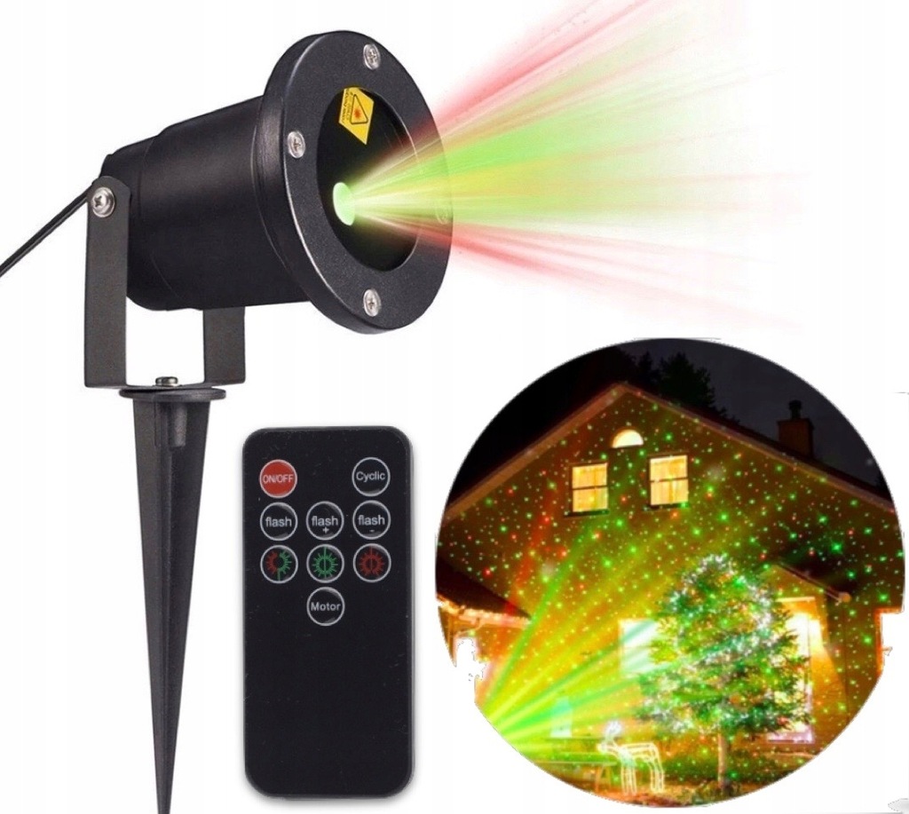 PROJEKTOR LASEROWY LED ŚWIĄTECZNY LASER NA DOM HIT
