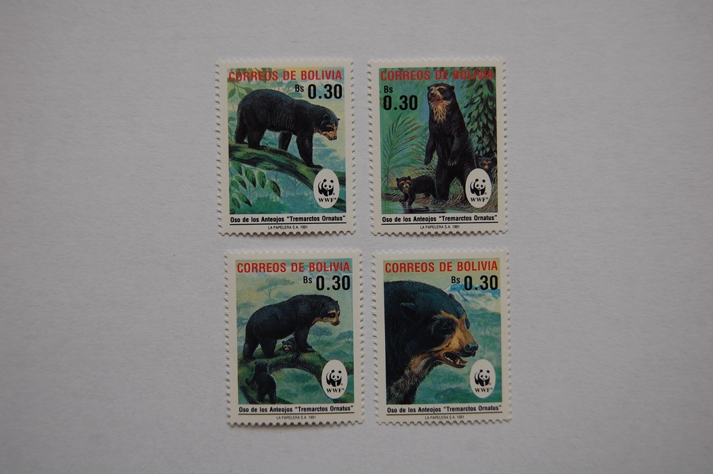 Boliwia Sw 1346-49** andoniedźwiedź okularowy -wwf
