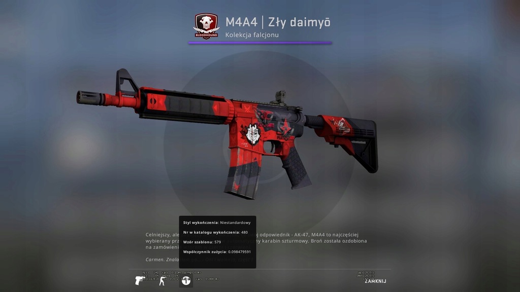 M4A4 ZŁY DAIMYO (Evil Daimyo) MW 4/5 - CS:GO SKIN
