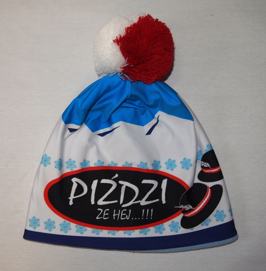 Czapka zimowa z polarem POLSKA zima PIŹDZI ŻE HEJ