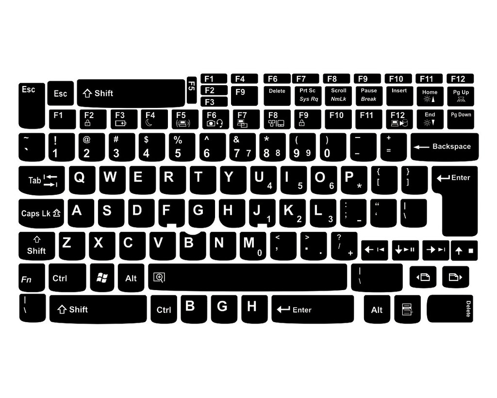 Naklejki na klawiaturę LENOVO 7,32 czarne