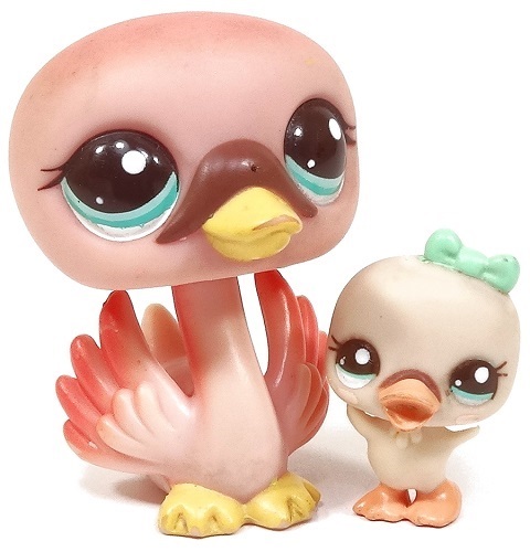 LITTLEST PET SHOP LPS PTAK ŁABĘDŹ BABY 2503 2504